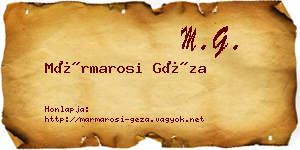 Mármarosi Géza névjegykártya